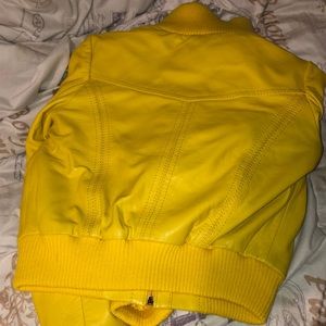 Knoles Carter lamb skin leather jacket in yellow